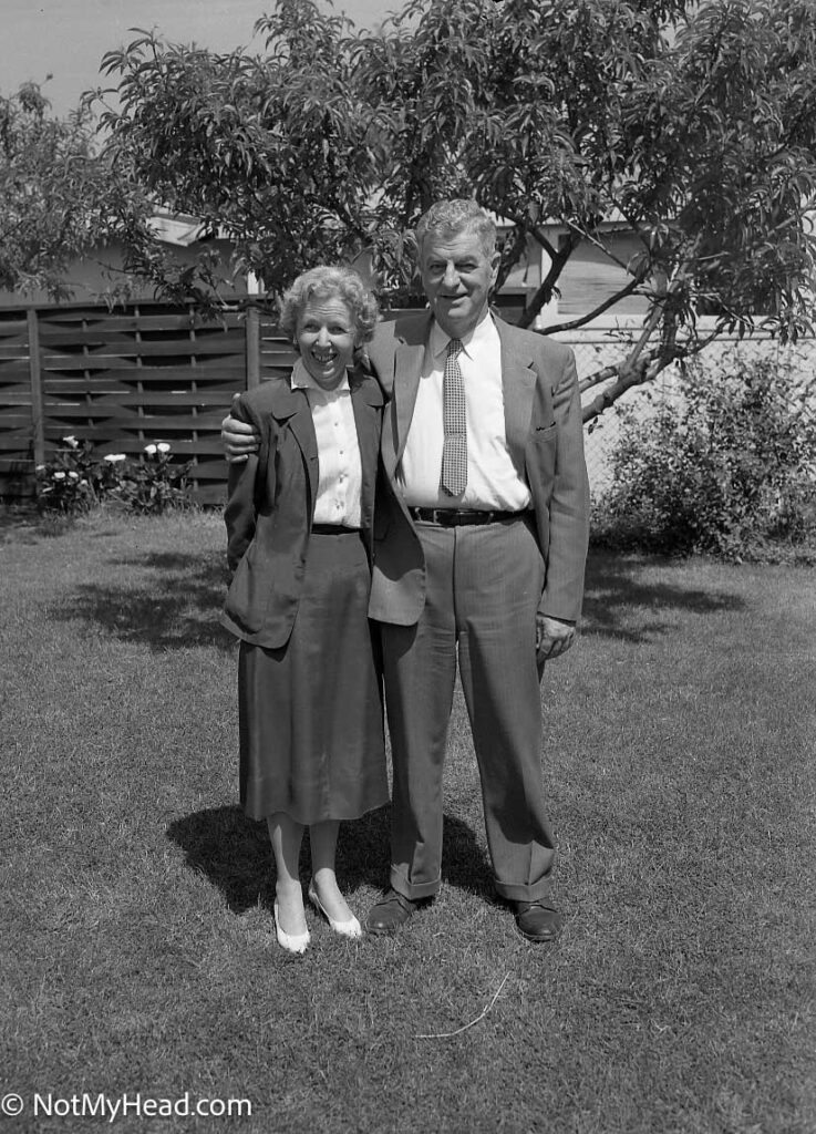 Photo of: Kate and Edwin, Easter 1960, Morris'  Date: 1960 Location:  Richmond California USA