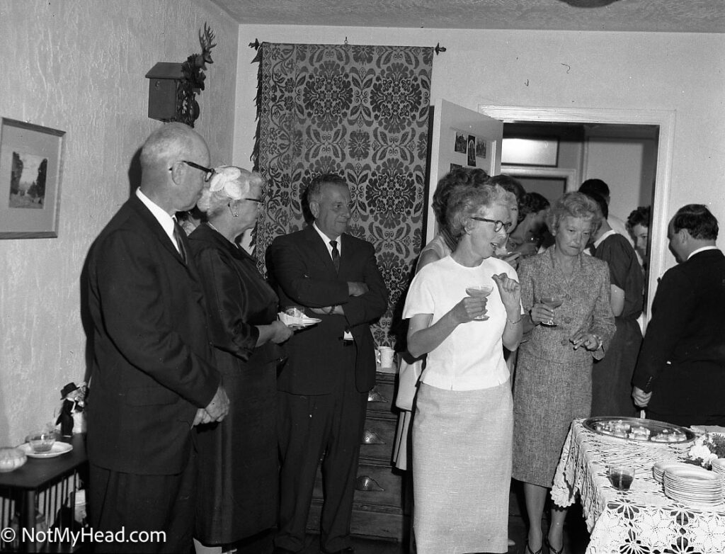 Photo of: Wedding Reception of Gene Prince & Cynthia Kramer, 15 Jul 1961  Date: 1961-07-15 Location: 6116 Orchard Ave. Richmond California USA