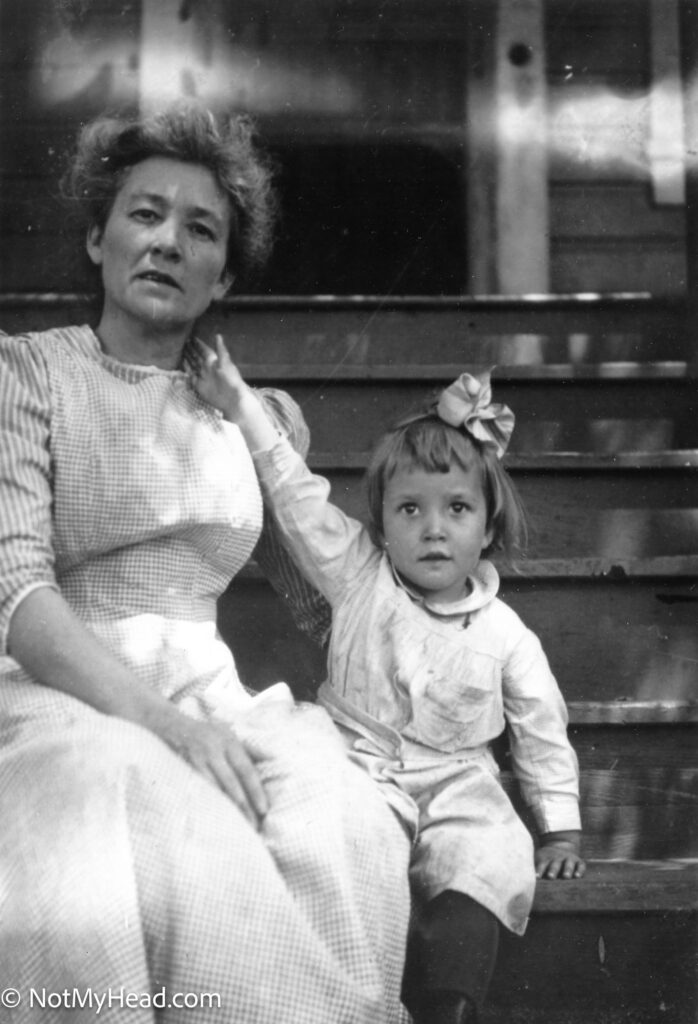 Photo of: Maude Mitchell Prince and Lucy Prince  Date: 1915 Location:  Tuolumne California USA