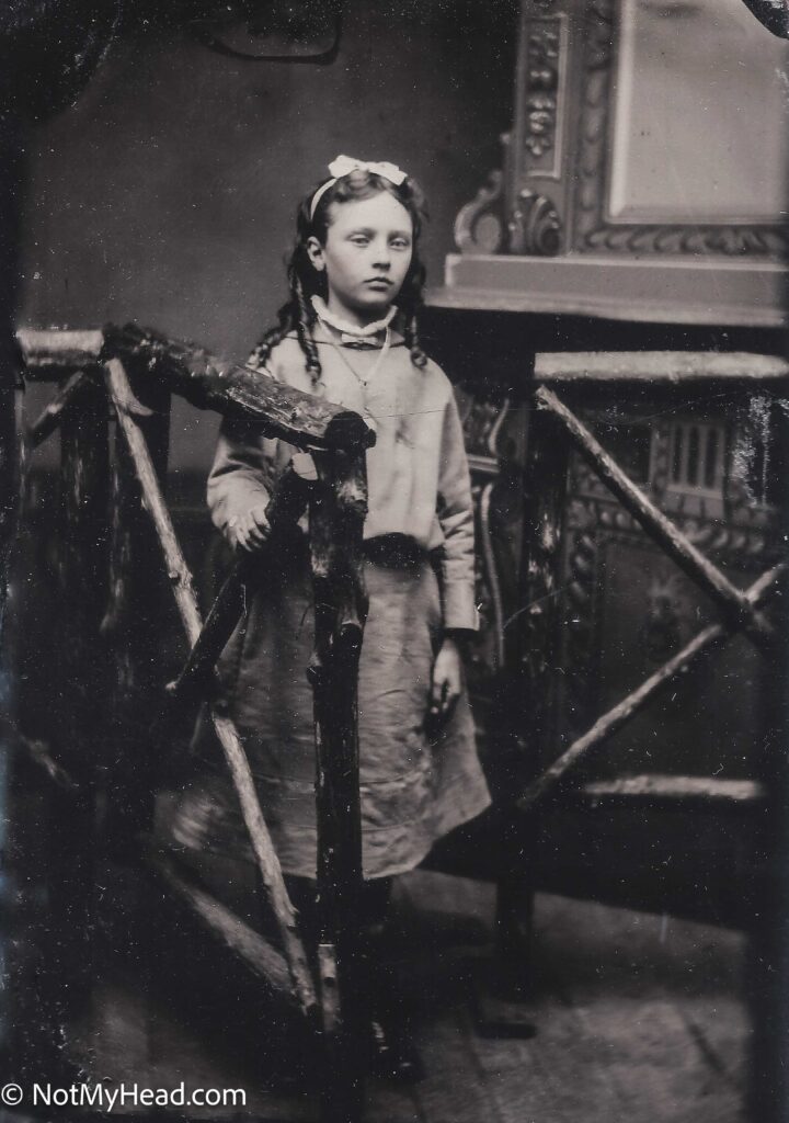 Photo of: Maude Elizabeth Mitchell, circa 1870s  Date: 1873-07-11T08:43:42-075258-07:00 Location:  Plainfield Wisconsin USA