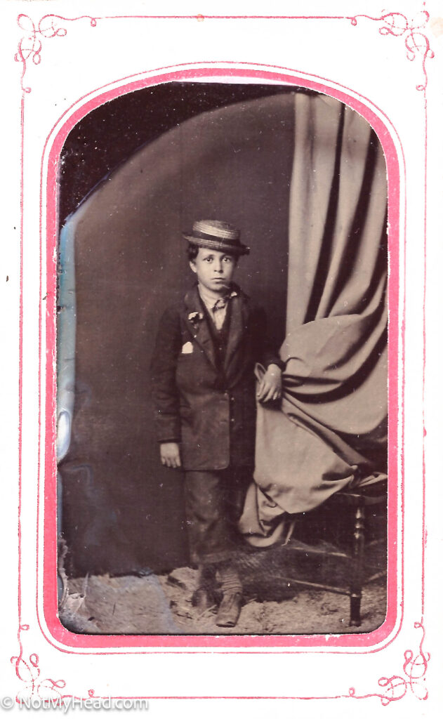 Photo of: Roy Bebee Prince (1870-1853)  Date: 1880 Location:  Ashland Wisconsin USA