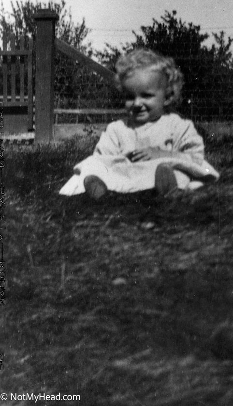 Photo of: Edith Overstreet, Curly locks, curly locks  Date:  Location:  Hollister California USA